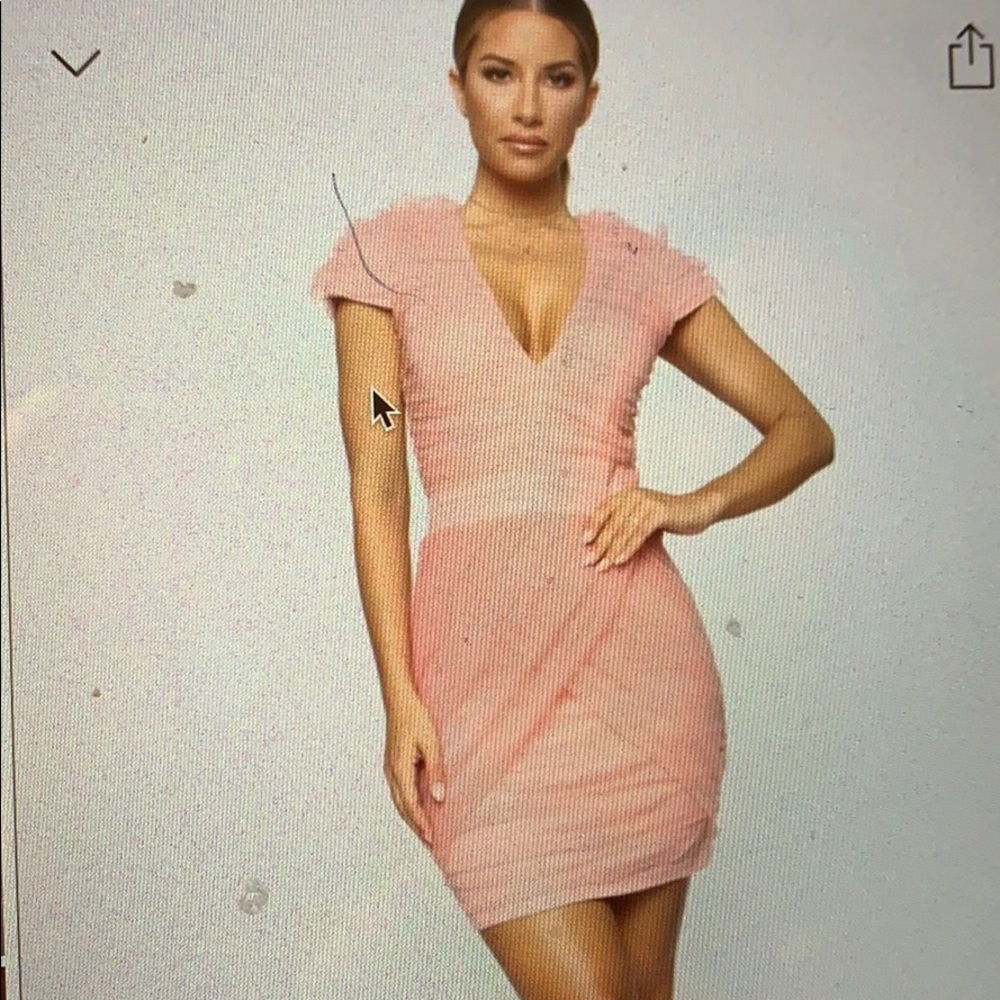 Fashion Nova Shima Ruched Dress (Peach)